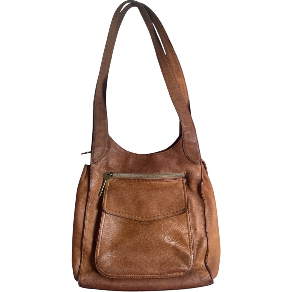 Leather Shoulder Bag in Brown - Classic Women's Tote